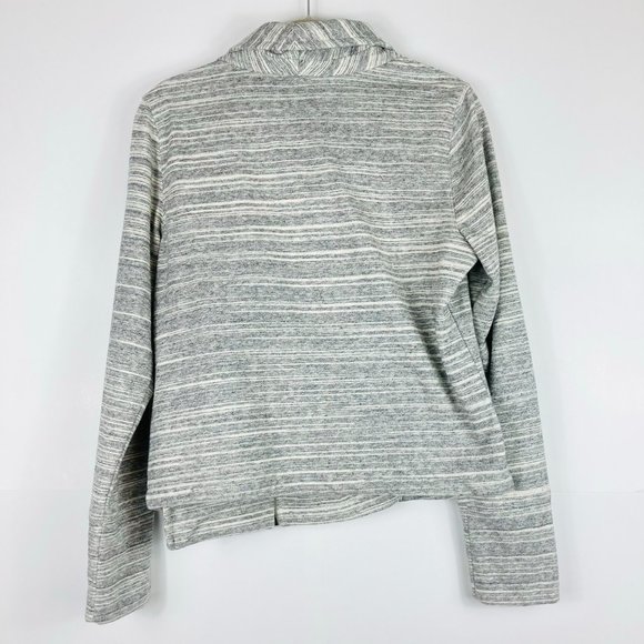 GAP Gray Striped Terry Moto Jacket NWT Sz L - Picture 2 of 9